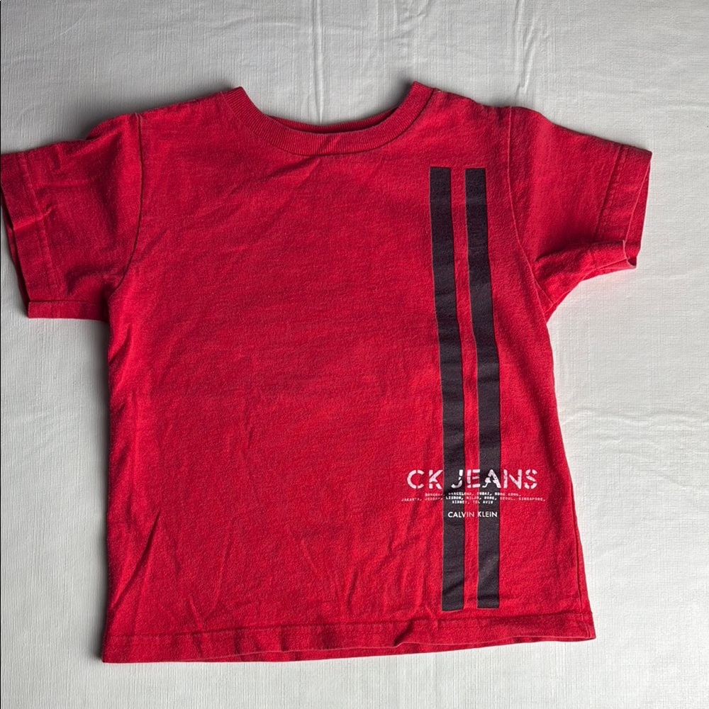 Calvin Klein CK Jeans Kids Red Short Sleeve T-Shirt Size S